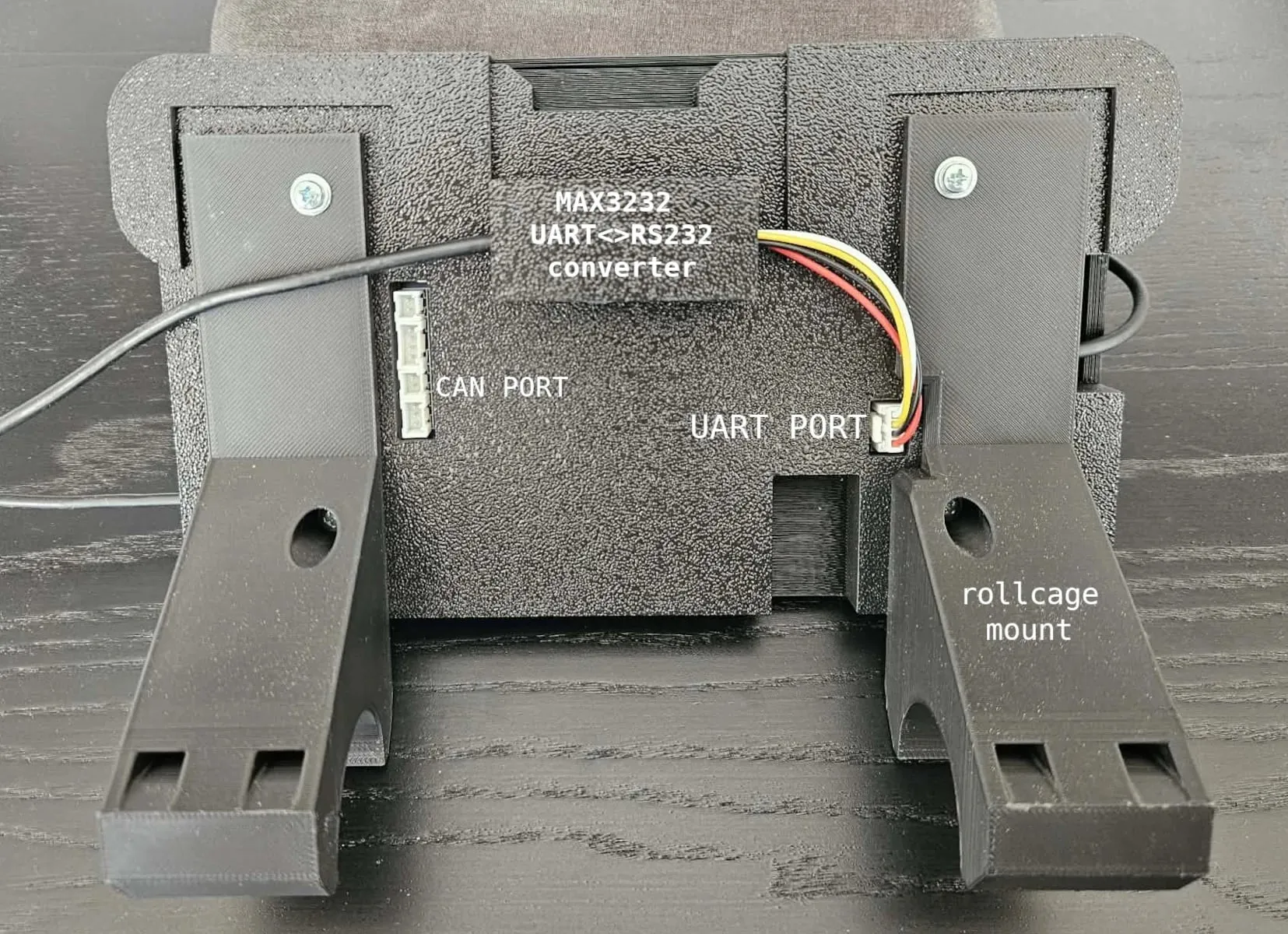 Back view — wiring and connectors
