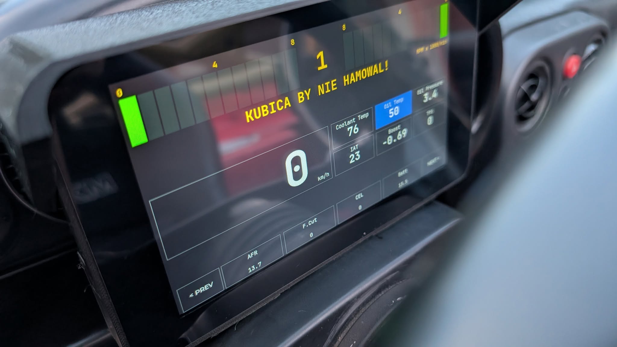 Front view — 7-inch touchscreen display