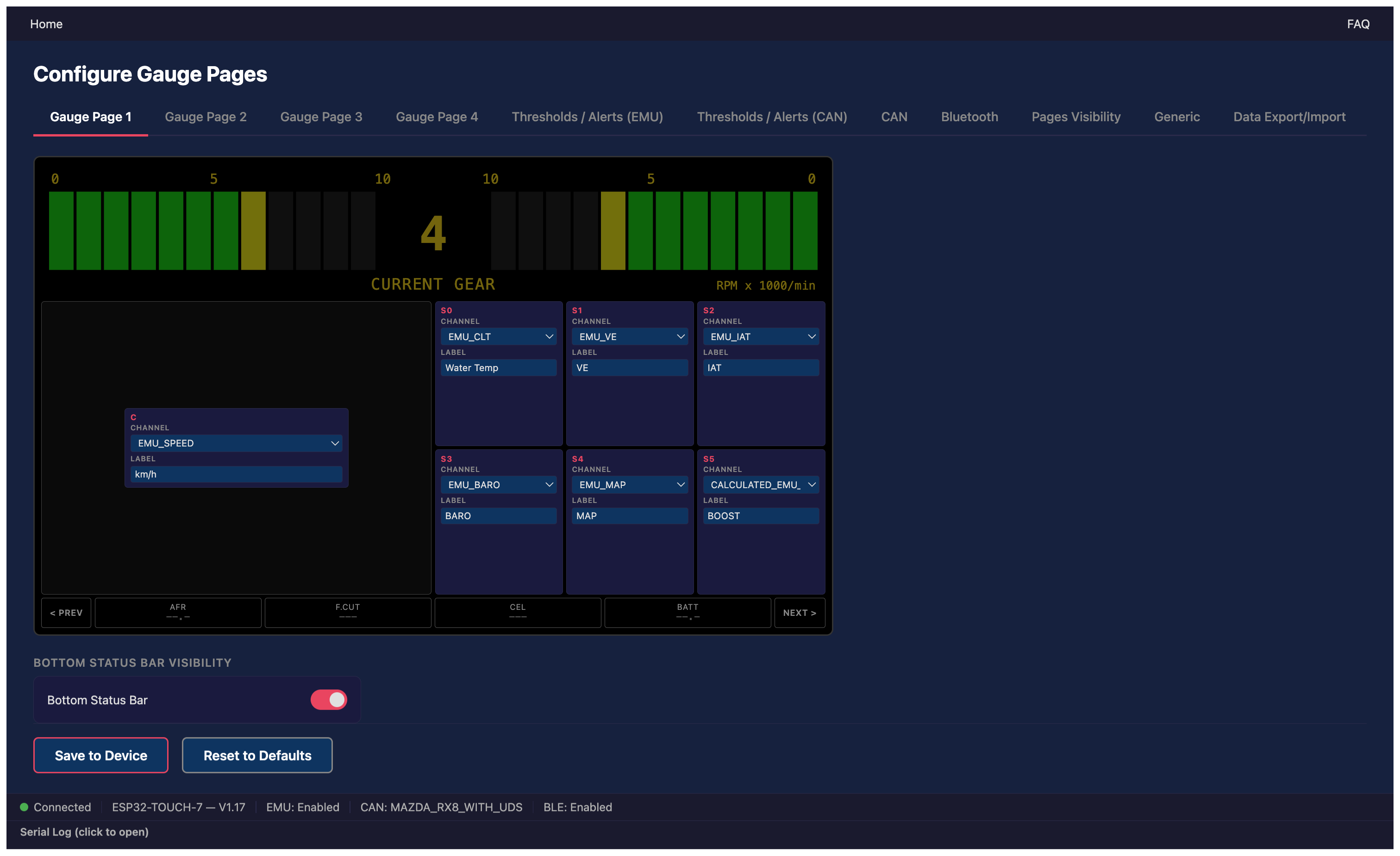 Configurator Gauge Page 1
