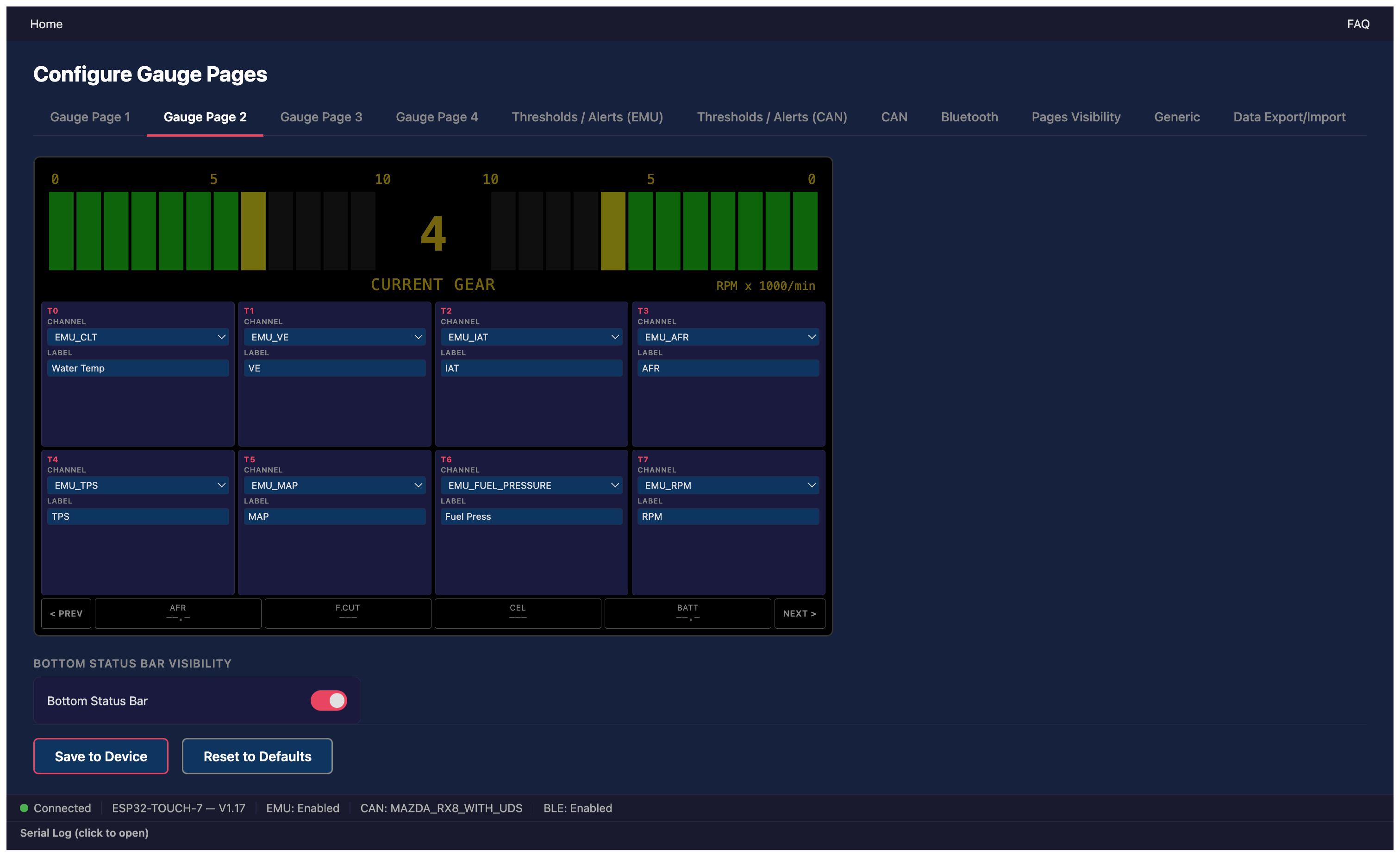 Configurator Gauge Page C